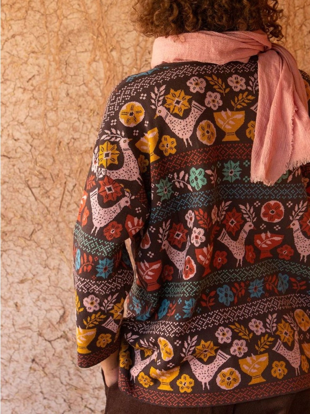 Gudrun Sjödén Färila Folk Bird Design Sweater
